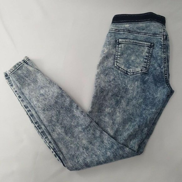 SO Other - SO Girl's Jeggings Stretchy Pants Size 12 Acid Wash Sparkle Elastic Waist EUC
